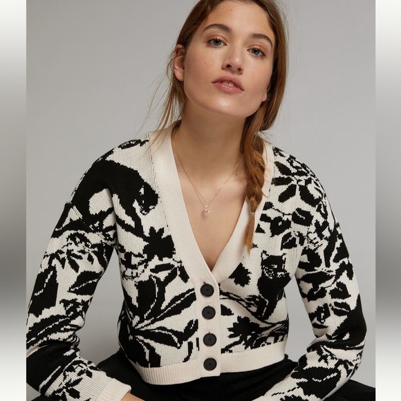 Anthropologie Sweaters - Anthropologie Maeve Panther V-Neck Cardigan, NWOT, L